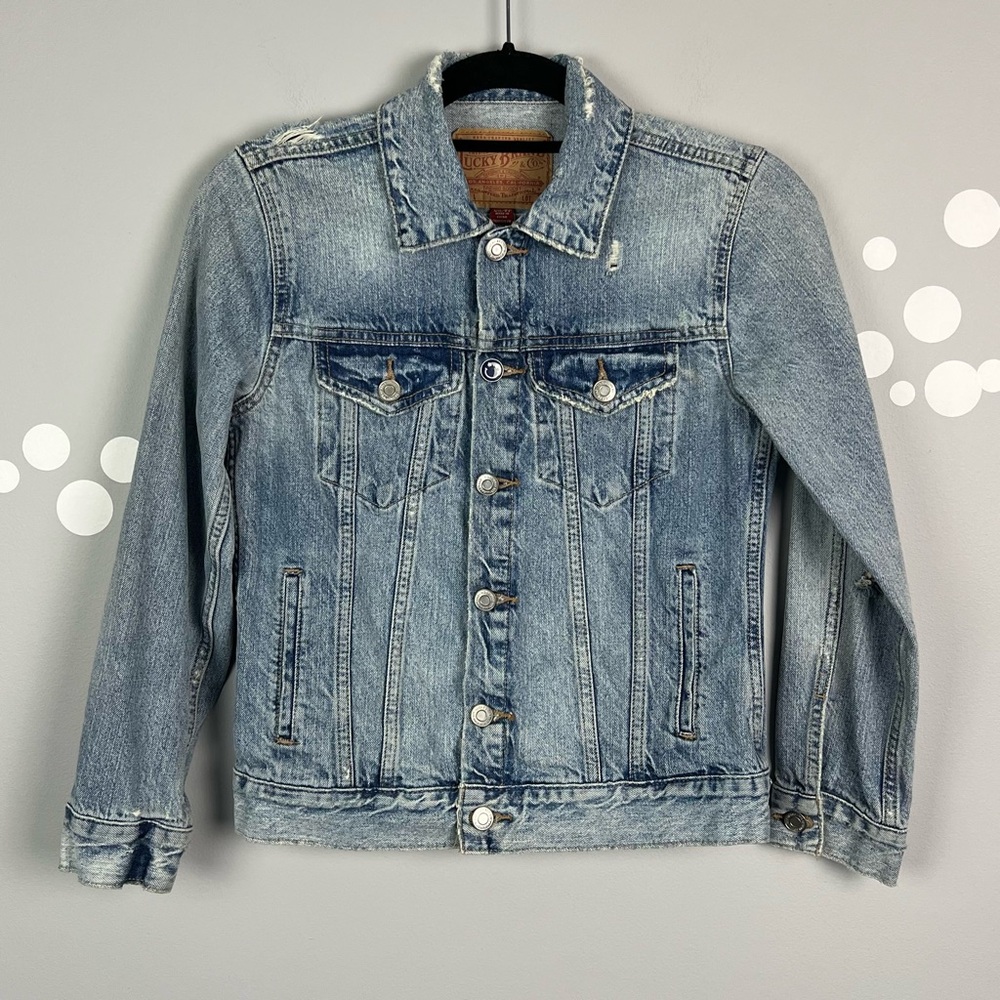 Lucky Brand The Tomboy Trucker Jean Jacket Size XS Distressed